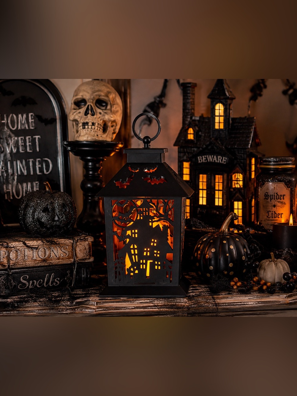 Halloween Flickering Lantern Haunted House Decor (battery operated)